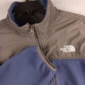 The North Face Blue Gray Full Zip Pockets Fleece Jacket Men's 2XL XXL
